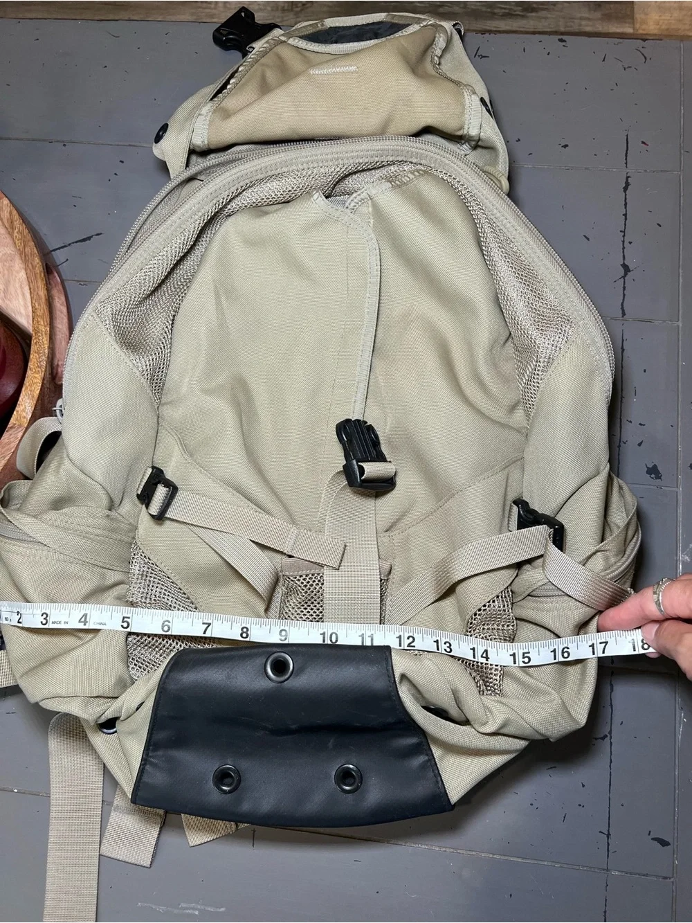 Vintage Oakley Skull Icon Backpack Tan Beige Tactical Hiking 2.0